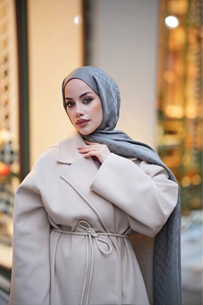 Imannoor Window Lattice Gray Ramy Jacquard Shawl