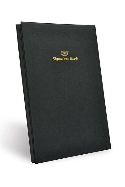 FİS Signature Book, PVC Material Cover, 10 Sheets with Gift Box, Black Colour