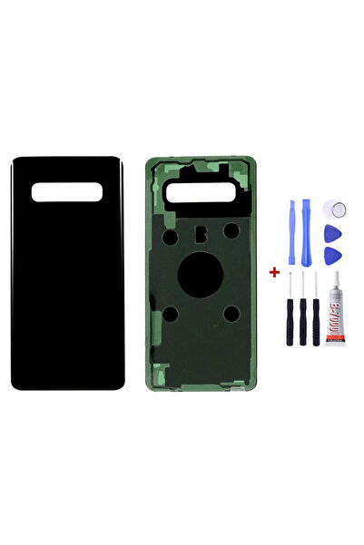 Yedcom Samsung S10 PLUS 4G Siyah Uyumlu Arka Cam Kapak Pil Kapağı Tamir Set B...