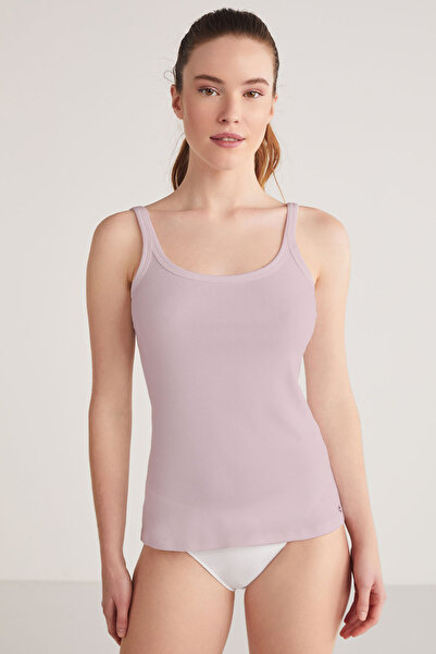 Kom Women's Cotton/Modal U-Neck Penny Undershirt (Socks Are a Gift)