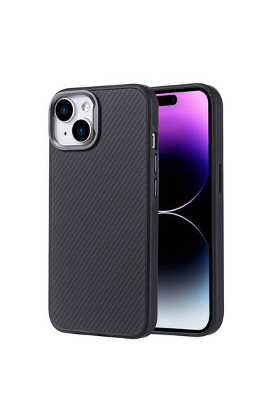 zore iPhone 15 Kılıf Magsafe Şarj Özellikli Karbon Fiber Görünümlü ZPRB Troy ...