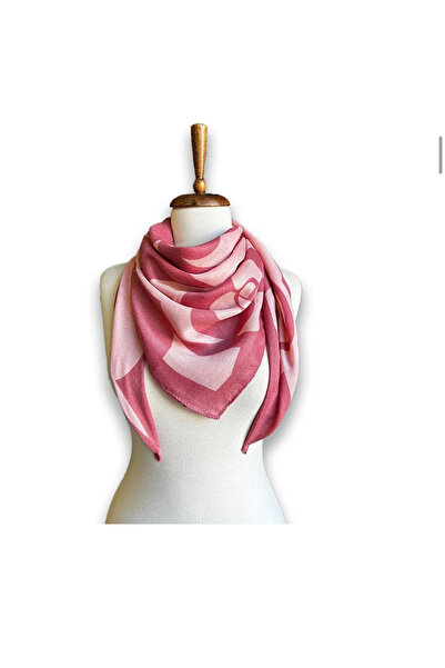 line33studio Açık Pembe Zemin Üzerine Koyu Pembe Gül Desenli İpekli Mevsimsel...