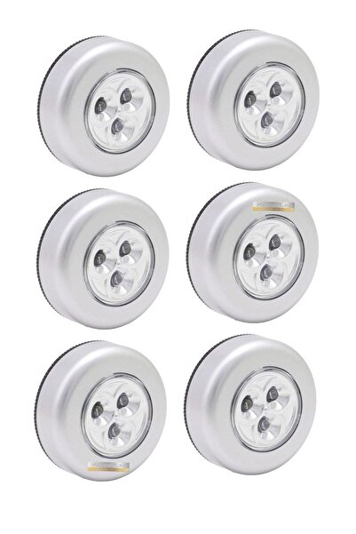 LeylArt Çadır Lambası Dokunmatik Pilli Led Işık 6 Adet Kamp Çadır Dolap Raf K...