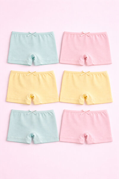 mini kanka Set de 6 boxeri din bumbac multicolor pentru fetițe – Textură moal...