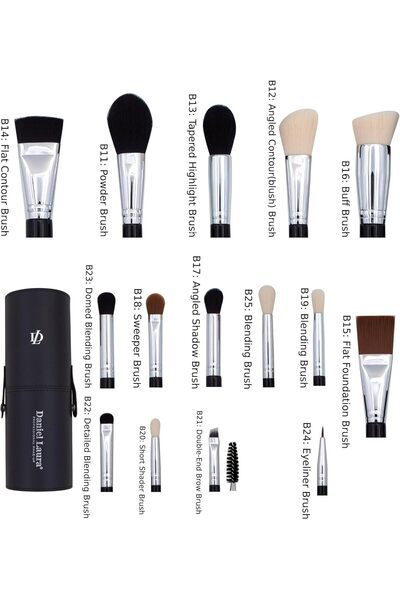 Daniel Laura Studio Makeup Brush Set, 15 Pieces