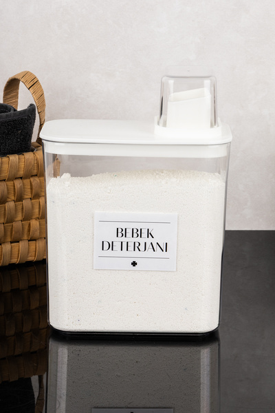 dnshome Bebek Deterjan Saklama Kabı Kendinden Ölçekli Deterjanlık Etiketli Sa...