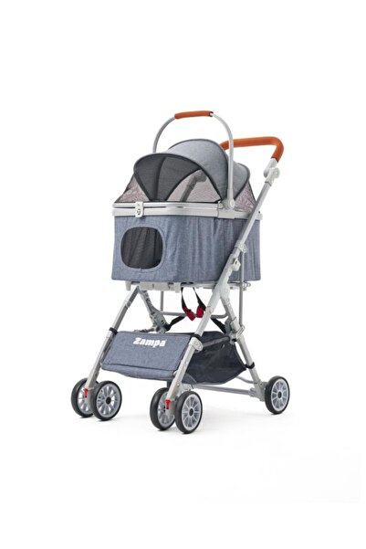 Zampa Move Kedi & Köpek Arabası Gri - 15 kg Kapasiteli Şık ve Konforlu Puset