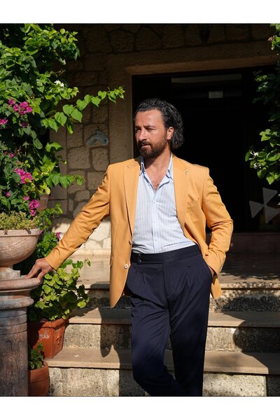 PAREZ Erkek Premium İtalyan Stil Slim Fit Erkek Punto Dikişli Torba Cepli Yar...