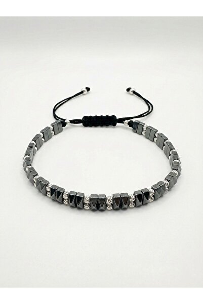 LUX CONSTANTINOPLE 925 Ayar Gümüş Hematit Doğal Taşlı Kalemli Dorika Toplu Bi...