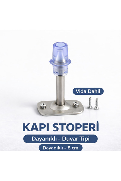 DESIPHON Kapı Arkası Kolu Stoperi Metal Gövde Şeffaf Uç 8 Cm Duvar Tipi Vida ...