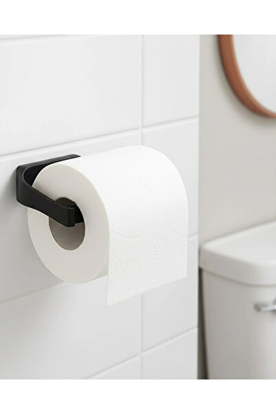 CT STONES Modern Black Toilet Roll Holder Wall Mounted Minimal Design Napkin ...