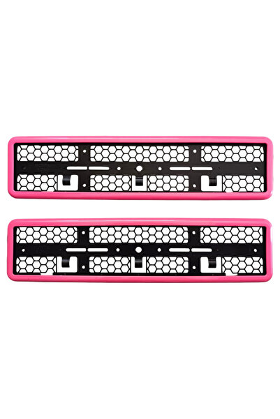 Universal Çerçeveli Plakalık Plaka Altlığı Pembe 2'li