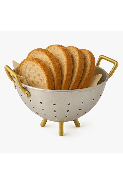 chd-store سلة خبز مستديرة من الألومنيوم مع مقبض نحاسي، ارتفاع 0.15 سم، قطر 5 ...