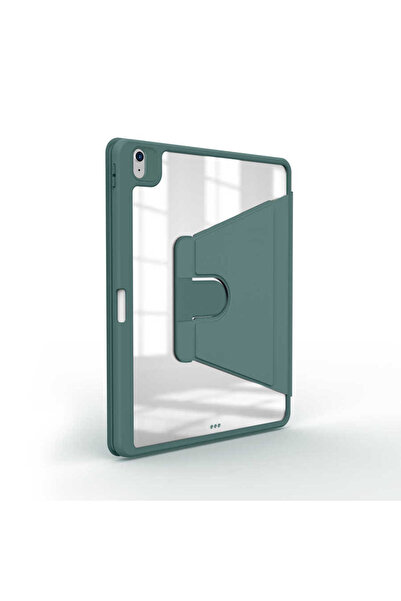 zore iPad 11Th Generation 2025 Case Mrsa Nayn Rotatable Stand Case - Dark Green
