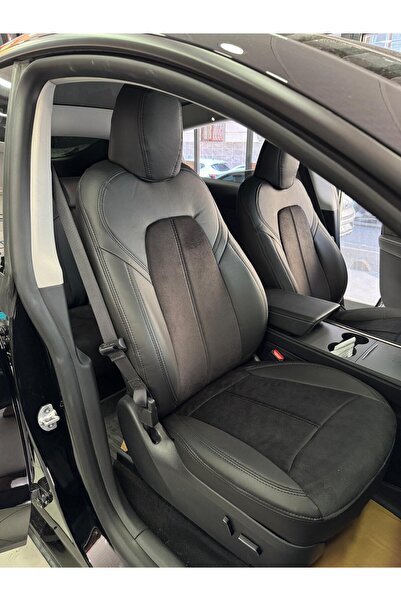 AKINCI غطاء مقعد السيارة الخلفي من تسلا مكون من قطعتين مع مسند ذراع - غطاء مق...