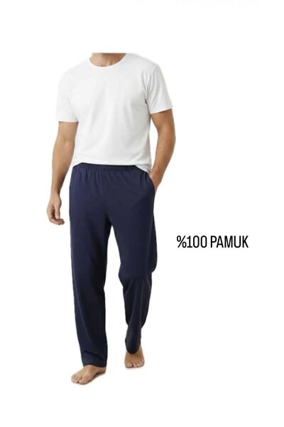 ZAGE GİYİM ZAGE %100 PAMUK CEPLİ ERKEK PİJAMA ALTI