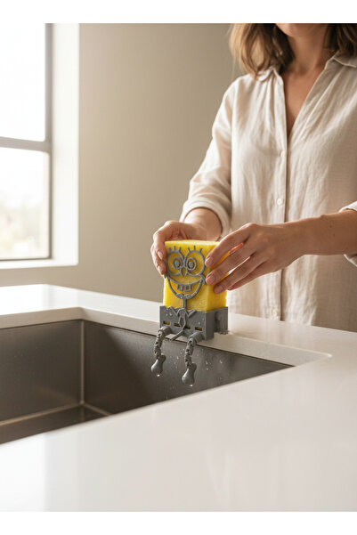 GursoLAB Sevimli Bulaşık Süngeri Tutacağı | Lavabo Kenarı Süngerlik Organizer