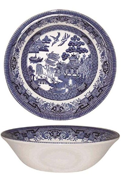 CHURCHILL Fine China Earthenware Set of 6 Oatmeal Bowl 6" Blue Willow