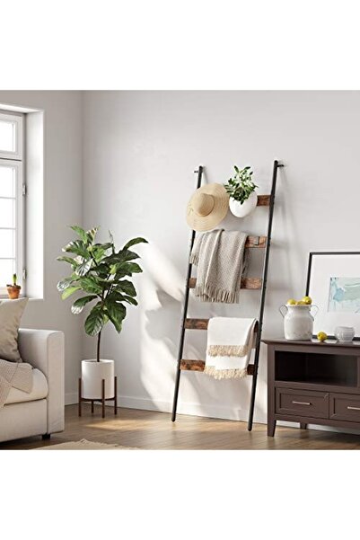 Talis Cuier prosoape tip scara, Vasagle, Antic-Negru, 60x176 cm