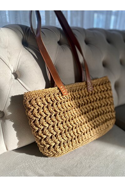 Rabika Fıstık Hasır Omuz Çantası