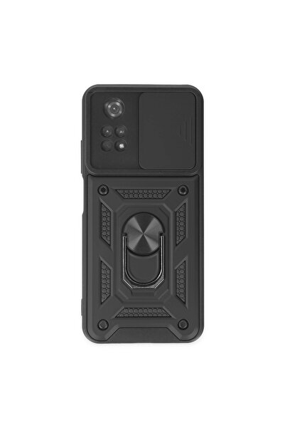 eco port حافظة بوكو M4 برو 4G من السيليكون مع حلقة عدسة بارس - أسود مع حماية ...