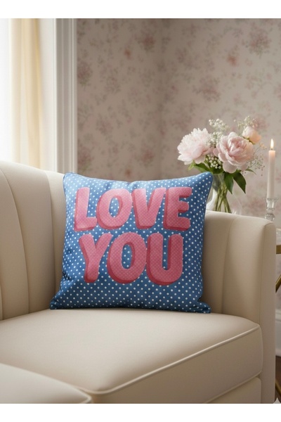 MİNOZA Digital Printed Valentine's Day Themed Decorative Throw Pillow Cover