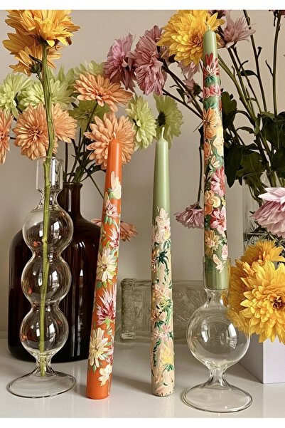inrobert Summer Çiçekli Mum Set