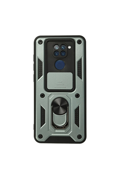 eco port حافظة ريدمي نوت 9 من السيليكون مع حلقة عدسة بارس - أخضر