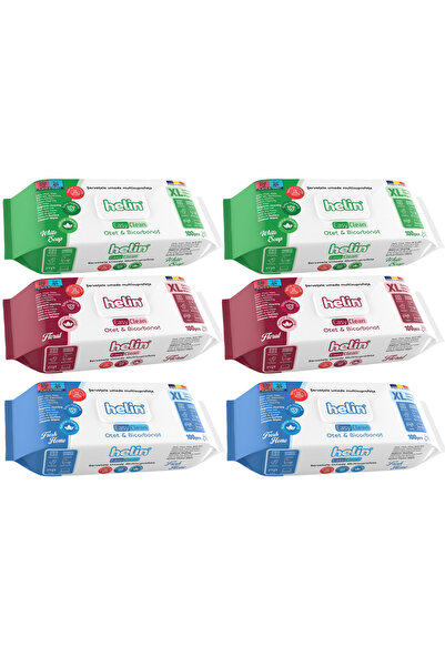 Helin Wet Wipes SET 6 X Multi-Surface cu oțet și bicarbonat de sodiu, 6 X 100...