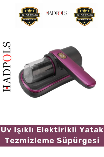 HadPols #YatakSüpürgesi Kompakt Güçlü Emiş Gücü UV Işıklı Elektrikli Yatak Ör...