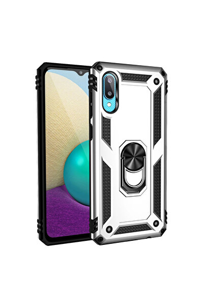 eco port Samsung Galaxy A02 Case Sofia Silicone Cover with Ring - Silver
