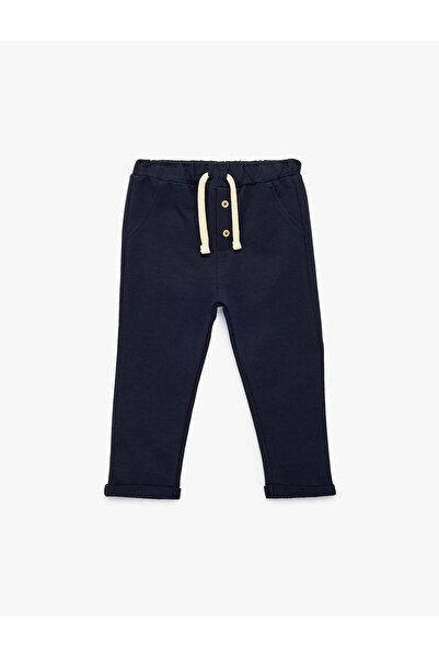 Koton Button Detailed Navy Blue Baby Boy Sweatpants 6Smb40040Tk