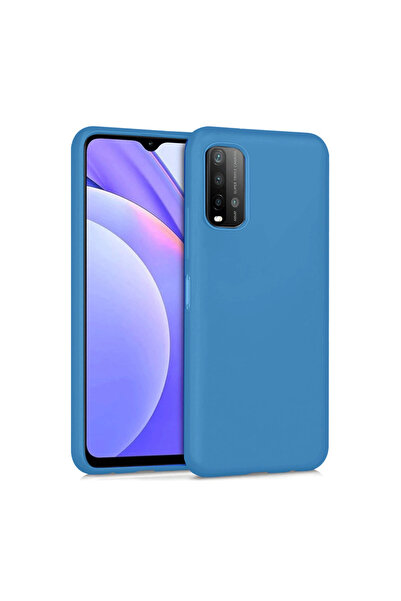 eco port حافظة ريدمي نوت 9 4G من السيليكون المخملي الداخلي - أزرق