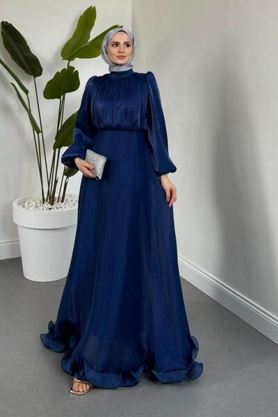 Şulemoda Giyim Çimen Evening Dress Navy Blue