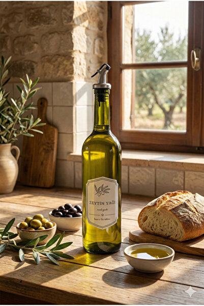 Homerest Luxury Green Glass Olive Oil Bottle 750ml, Non-Spill Non-Drip Kitche...
