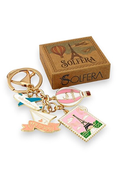 Solfera Paris Eiffel Tower Paper Airplane Balloon France Bag Ornament Charm K...