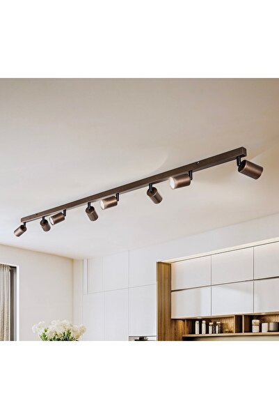 habek avize GU10 150 cm Sekizli 8 li LED Spot Tavan Avize Hareketli Başlık Os...
