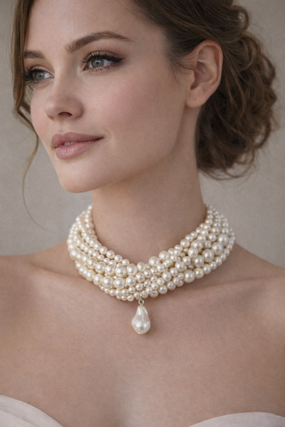 Chic Charms Sarmal cam incili barok inci sallantılı şık düğün nişan nikah kol...