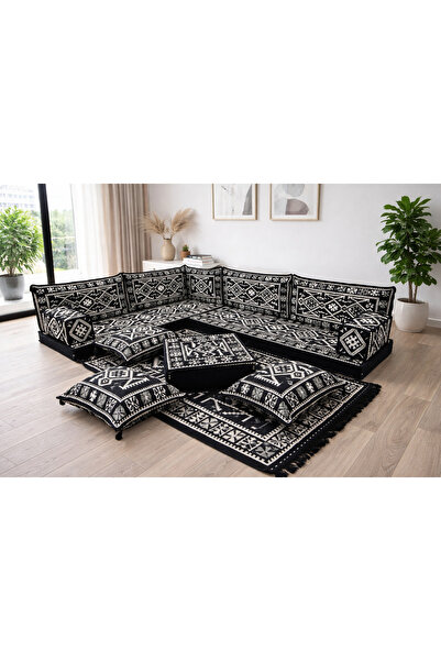 Dekor Köşe Köşe Oturma Takımı Kilim Desenli | 22 DNS Sert Sünger | Duvar Kili...