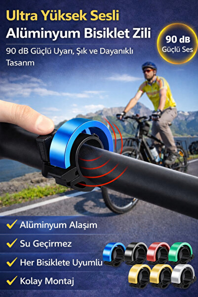 Hane Dostu Ultra Yüksek Sesli Alüminyum Bisiklet Zili – 90 dB Güçlü Uyarı, Şı...