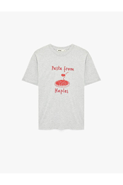 Koton Tricou cu mânecă scurtă guler rotund cu broderie și imprimeu