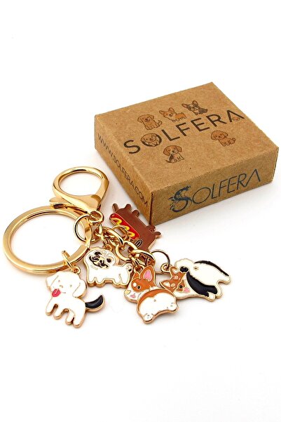 Solfera Cute Dog Breeds Bag Ornament Charm Metal Keychain Ky159