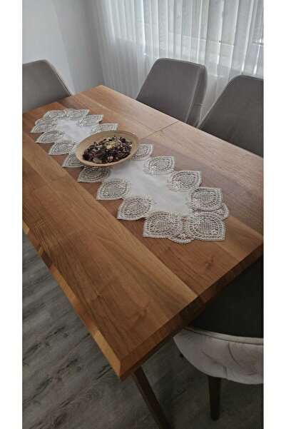 ZESA HOME Luxurious French Lace Linen Gardeya Runner