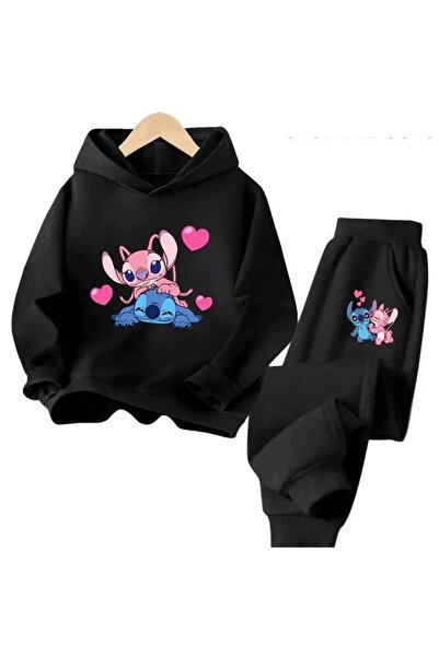 SVART WEAR Set de trening cu glugă și imprimeu Stitch, bluză și pantaloni