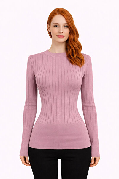 Neden Tekstil Crew Neck Ribbed Knitwear Sweater