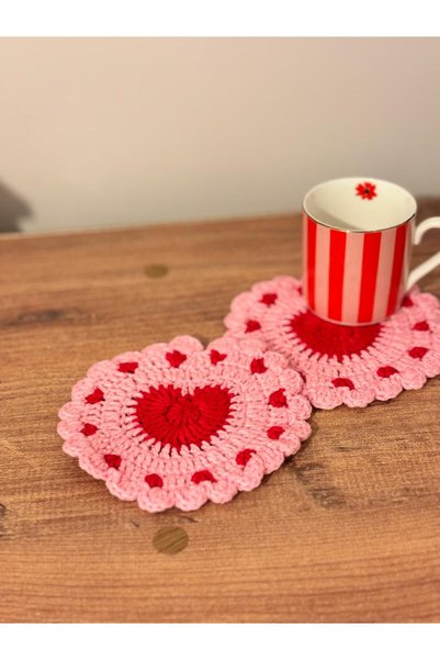Luma desingss Knitted Coaster Colorful 4 Pieces