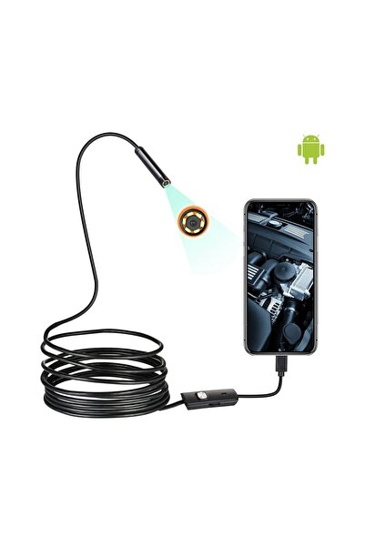 Sezy 20 Metre Yumuşak Kablo Android Uyumlu 3in1 Endeskop Yılan Kamera 8mm Ledli