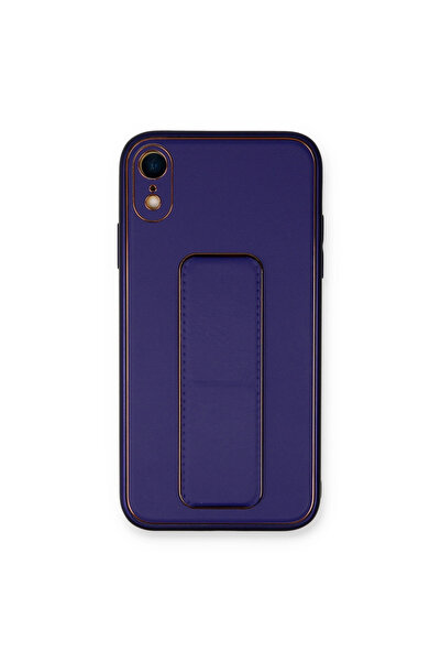 eco port iPhone Xr Case Coco Leather Stand Cover - Purple