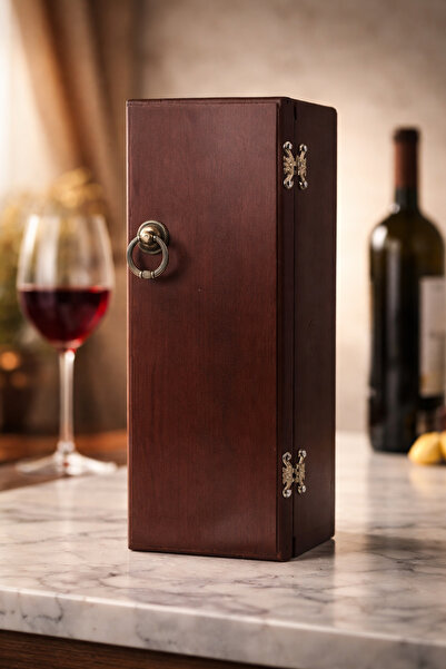 VEO STORE OTANTİK EL YAPIMI PREMİUM ŞARAP SANDIĞI KUTUSU 75CL BOYUTLU ŞİŞELER...