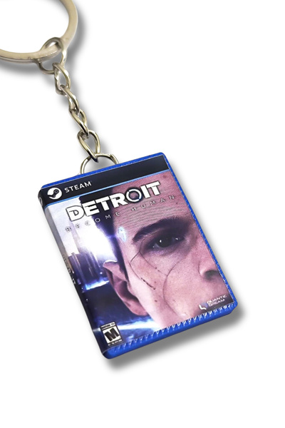 Cosmic Star Detroit Become Human Connor Cover Steam Minyatür Oyun Kutusu Anahtarlık